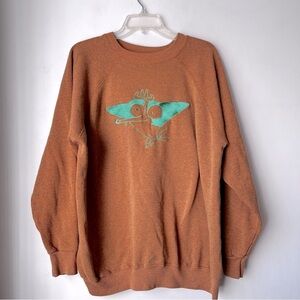 Gentle Thrills Vintage Hanes Sweatshirt with Green Cowboy Dog Embroidery XXL